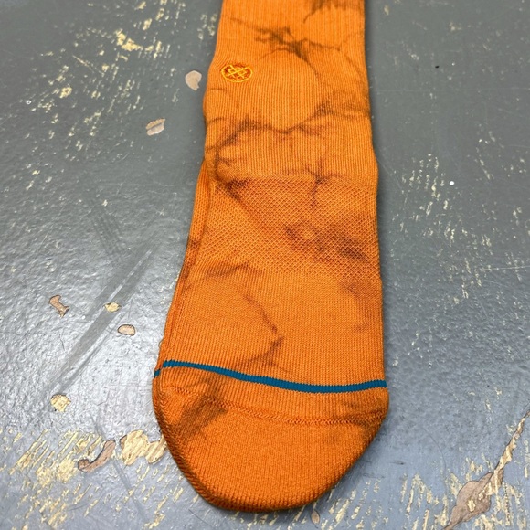 Stance Infiknit Dyed Crew Socks Casual Medium Claze Acid Wash Orange Black - Picture 4 of 6